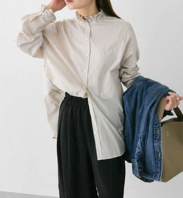  「襟袖プリーツブラウス」|シャツ・ブラウス|