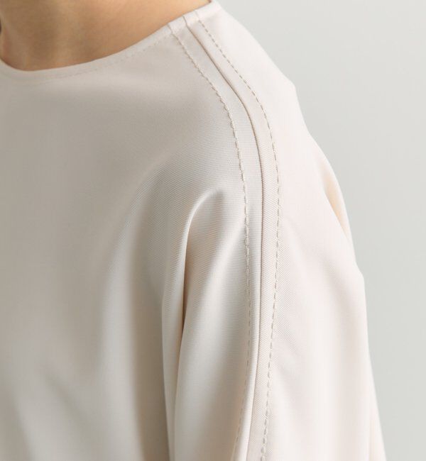  「【Du noir】ハンド風ステッチストレッチジョーゼットプルオーバー」|プルオーバー|