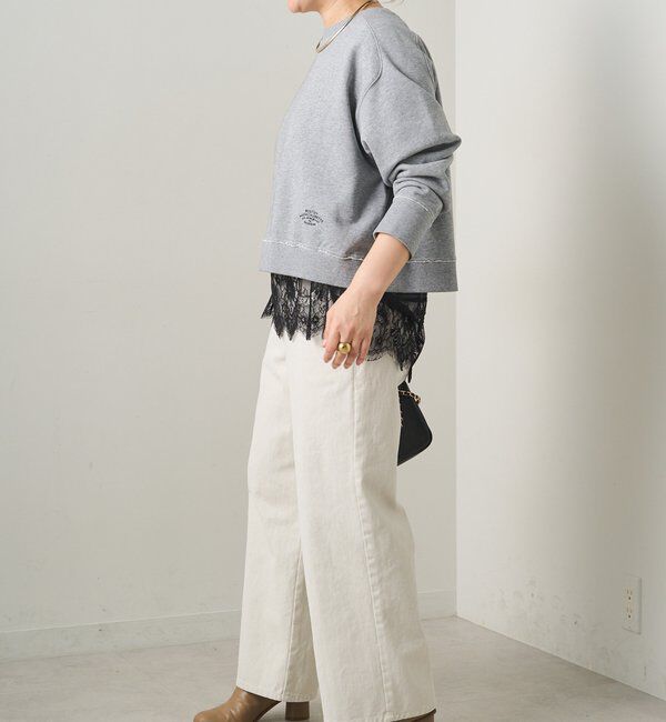  「ロゴ刺繍ショートスウェット」|プルオーバー|