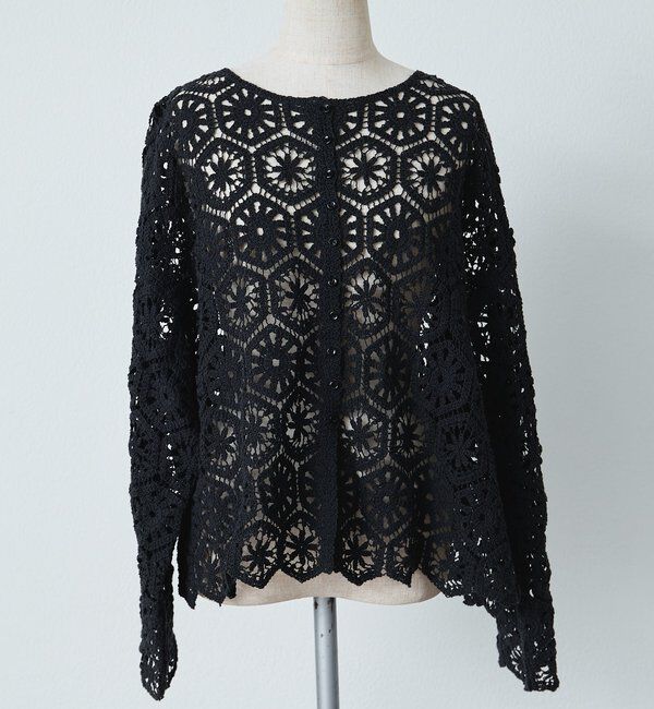  「【リバイバル】カギ針編み風2WAYカーディガン」|カーディガン|