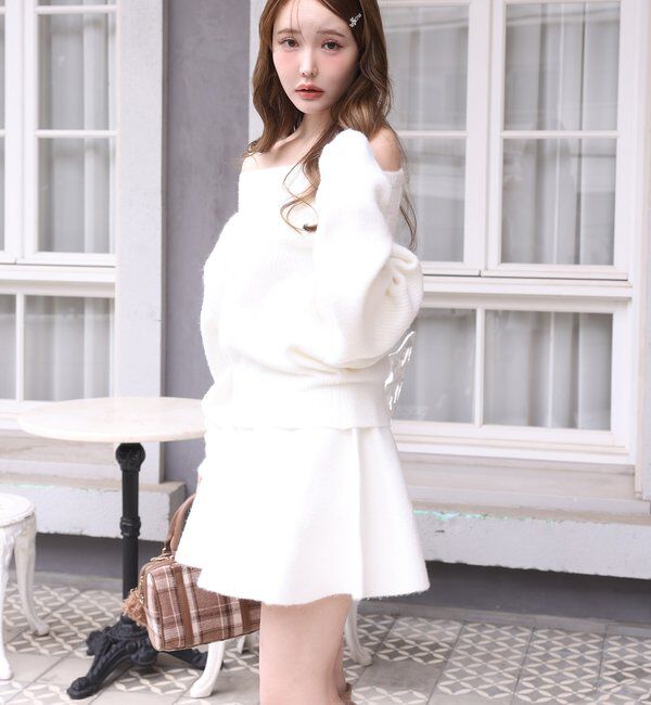  「オフショルニットセットアップ」|ワンピース|