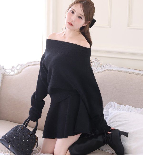  「オフショルニットセットアップ」|ワンピース|