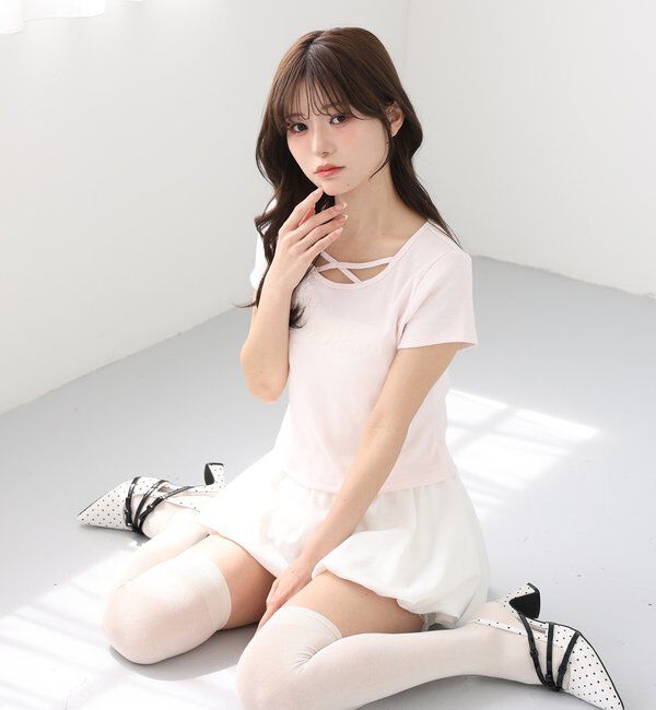  「レース付きバルーンミニスカパン」|スカート|