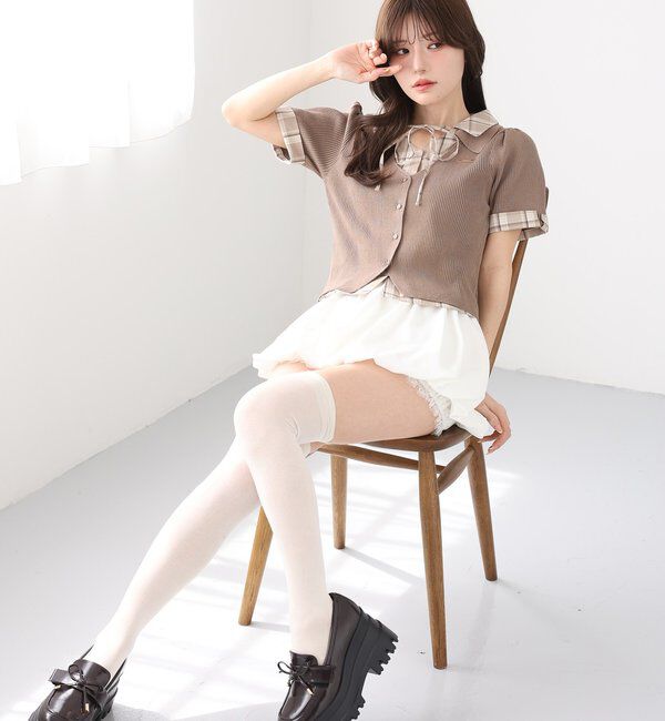  「レース付きバルーンミニスカパン」|スカート|