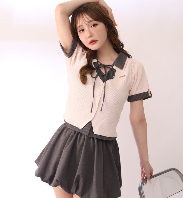  「レース付きバルーンミニスカパン」|スカート|