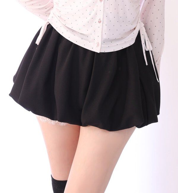  「レース付きバルーンミニスカパン」|スカート|