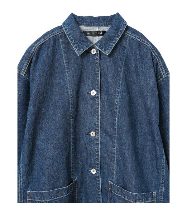 mizuiro ind「mizuiro ind ワイドデニムカバーオール(BLEACH)」|デニムジャケット|
