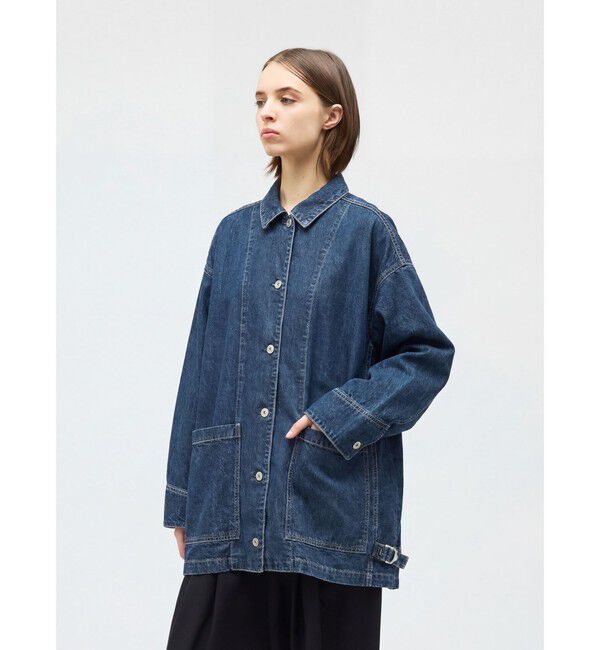 mizuiro ind「mizuiro ind ワイドデニムカバーオール(BLEACH)」|デニムジャケット|