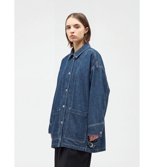 mizuiro ind「mizuiro ind ワイドデニムカバーオール(BLEACH)」|デニムジャケット|