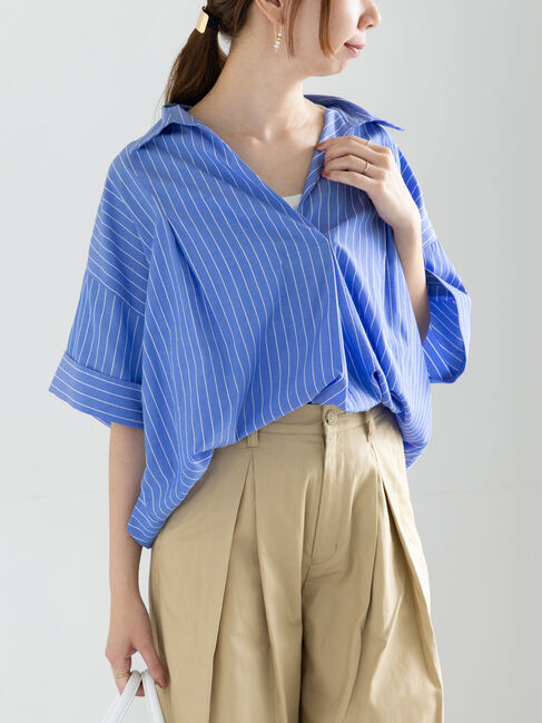 Te chichi「コクーンスキッパーシャツ」|シャツ・ブラウス|ブルー