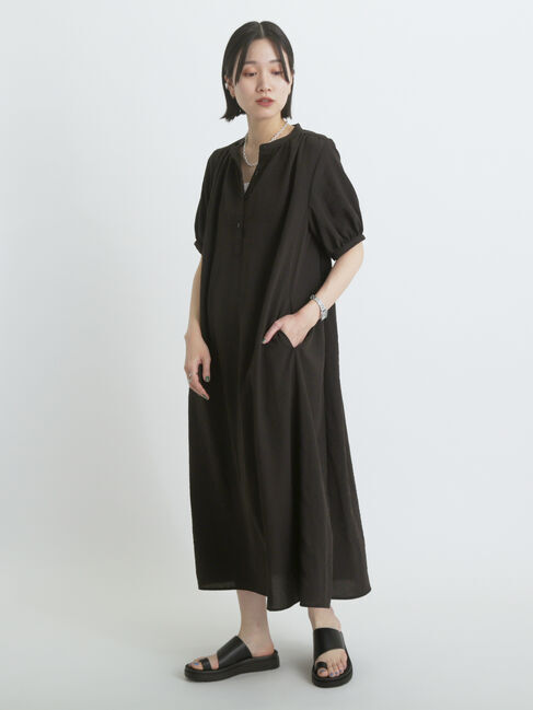 sm2rhythm「ワッシャーAラインワンピース」|ワンピース|ブラック