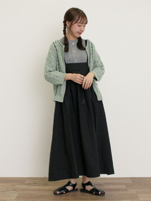 Samansa Mos2「透かし編み前後2WAYリボンニット」|カーディガン|