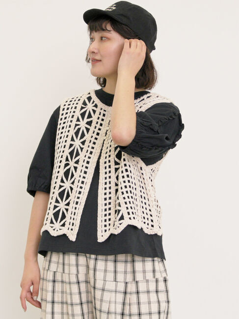 Samansa Mos2「袖タテフリルTシャツ」|Tシャツ・カットソー|