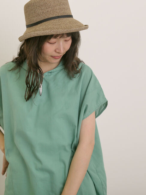 Samansa Mos2「【クールコットン】柄アソートフレンチスリーブチュニック」|シャツ・ブラウス|