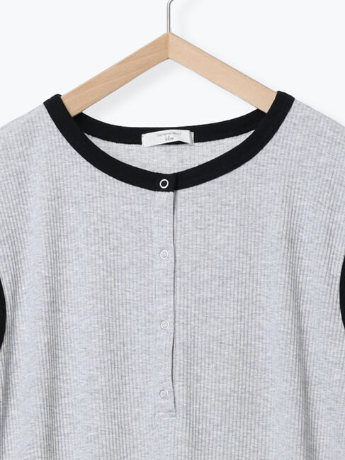 Samansa Mos2 blue「◎ヘンリーネックテレコワンピース」|ワンピース|