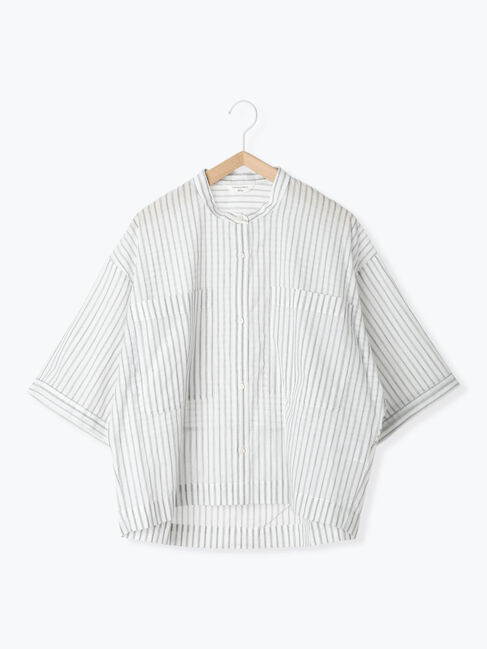 Samansa Mos2 blue「◎シアーストライプシャツ」|シャツ・ブラウス|