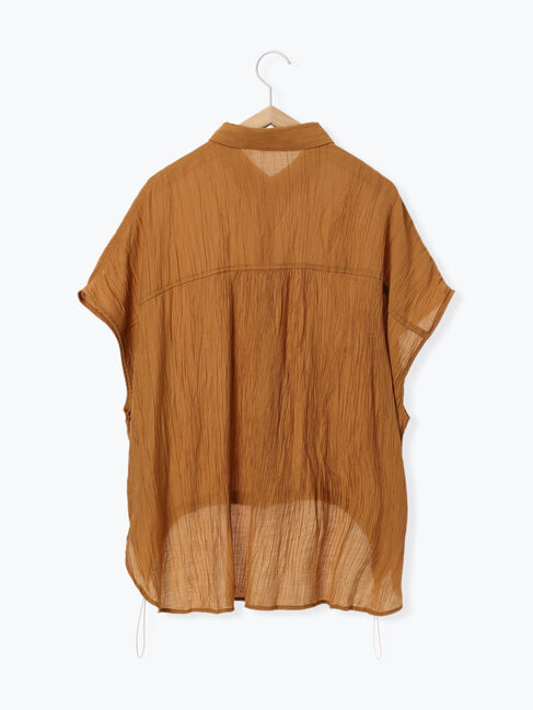 Samansa Mos2 blue「裾ドロスト楊柳シャツ」|シャツ・ブラウス|