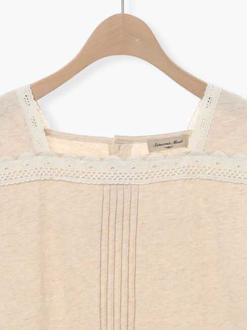 Samansa Mos2「【接触冷感】スクエアネックレースノースリーブ」|Tシャツ・カットソー|