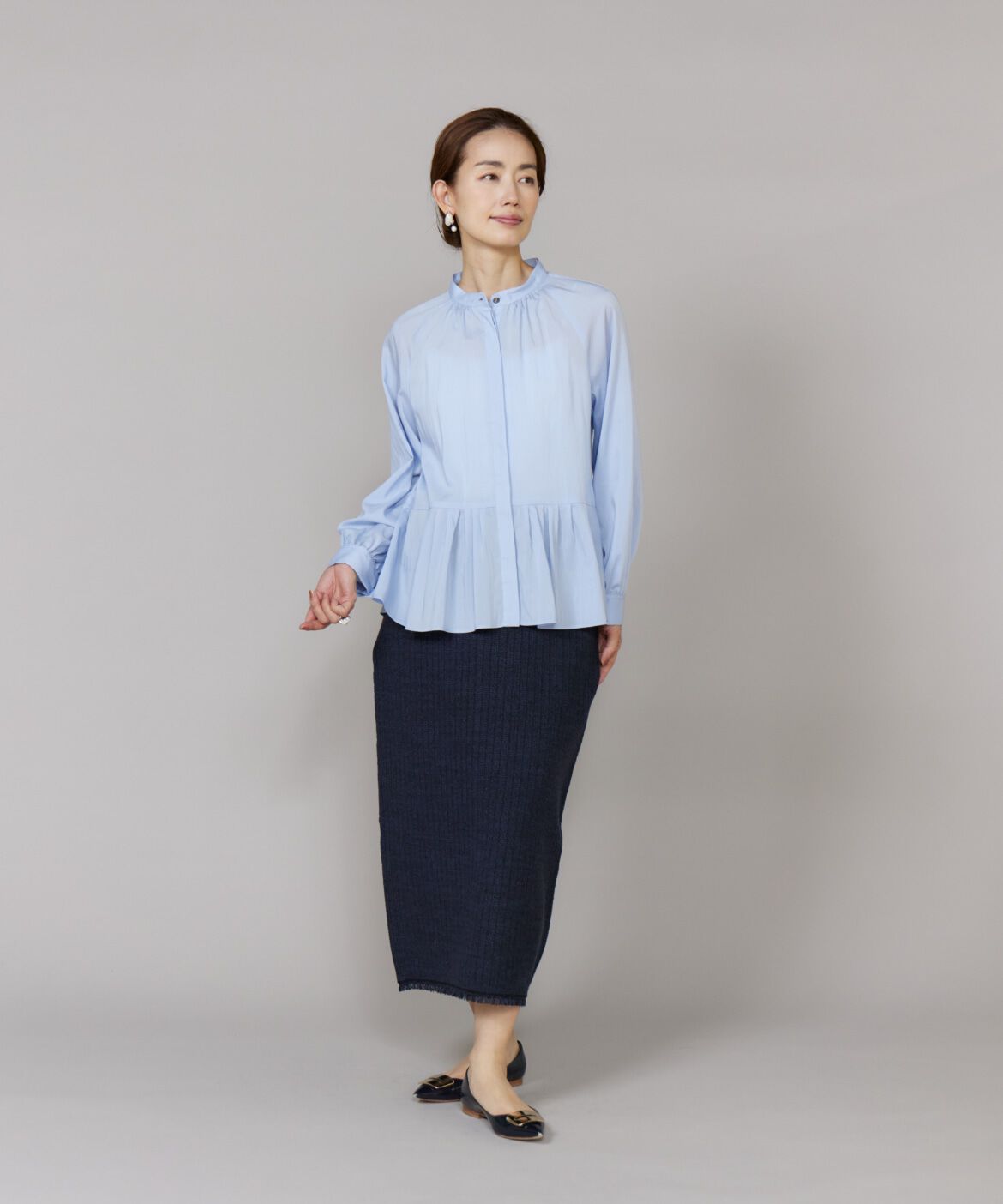 Le Souk「《大きいサイズ》ニットツイードAラインスカート」|タイト|