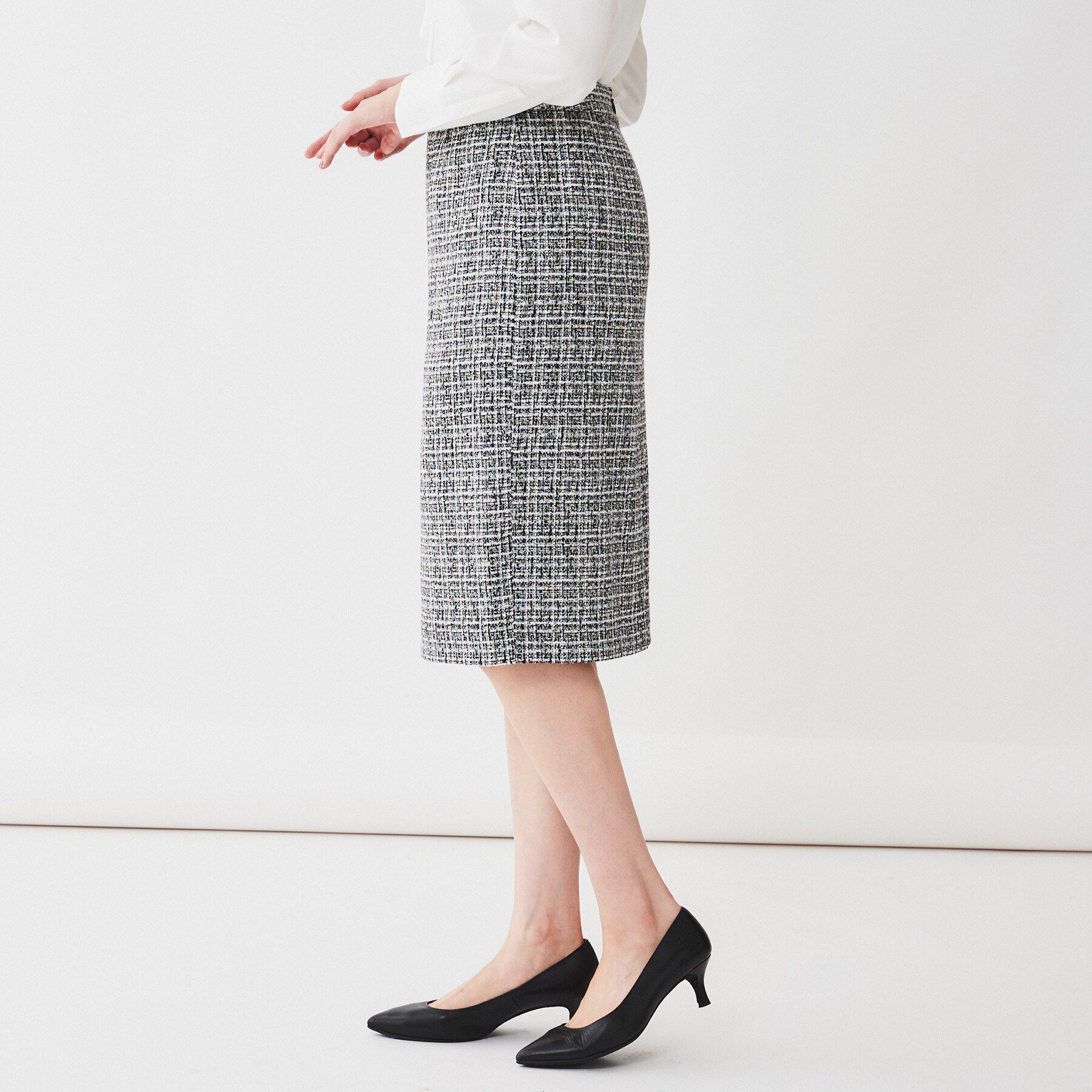 UNTITLED「【入卒／セレモニー／通勤】ラメツイードタイトスカート」|スカート|