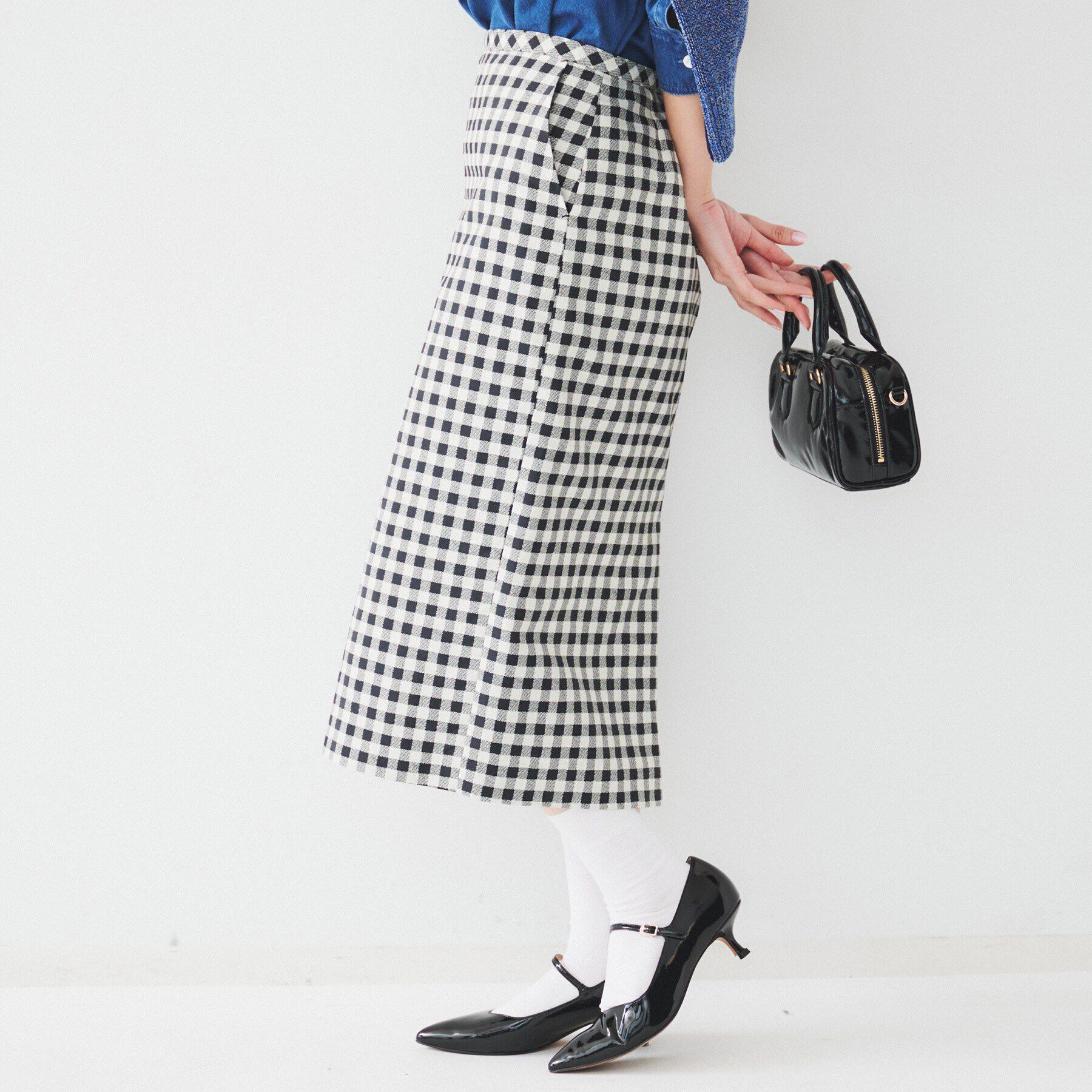 UNTITLED「【セットアップ可能】ギンガムチェック ペンシルスカート」|スカート|