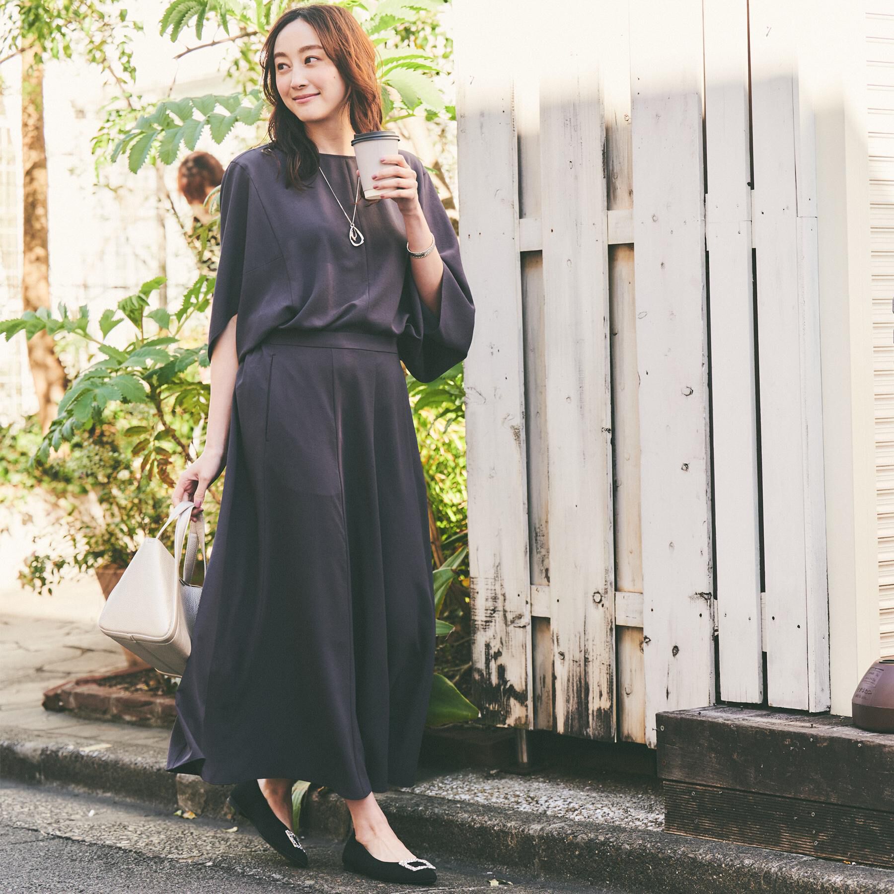 UNTITLED「【セットアップ可/接触冷感/イージーケア】リラクミスト フレアスカート」|スカート|