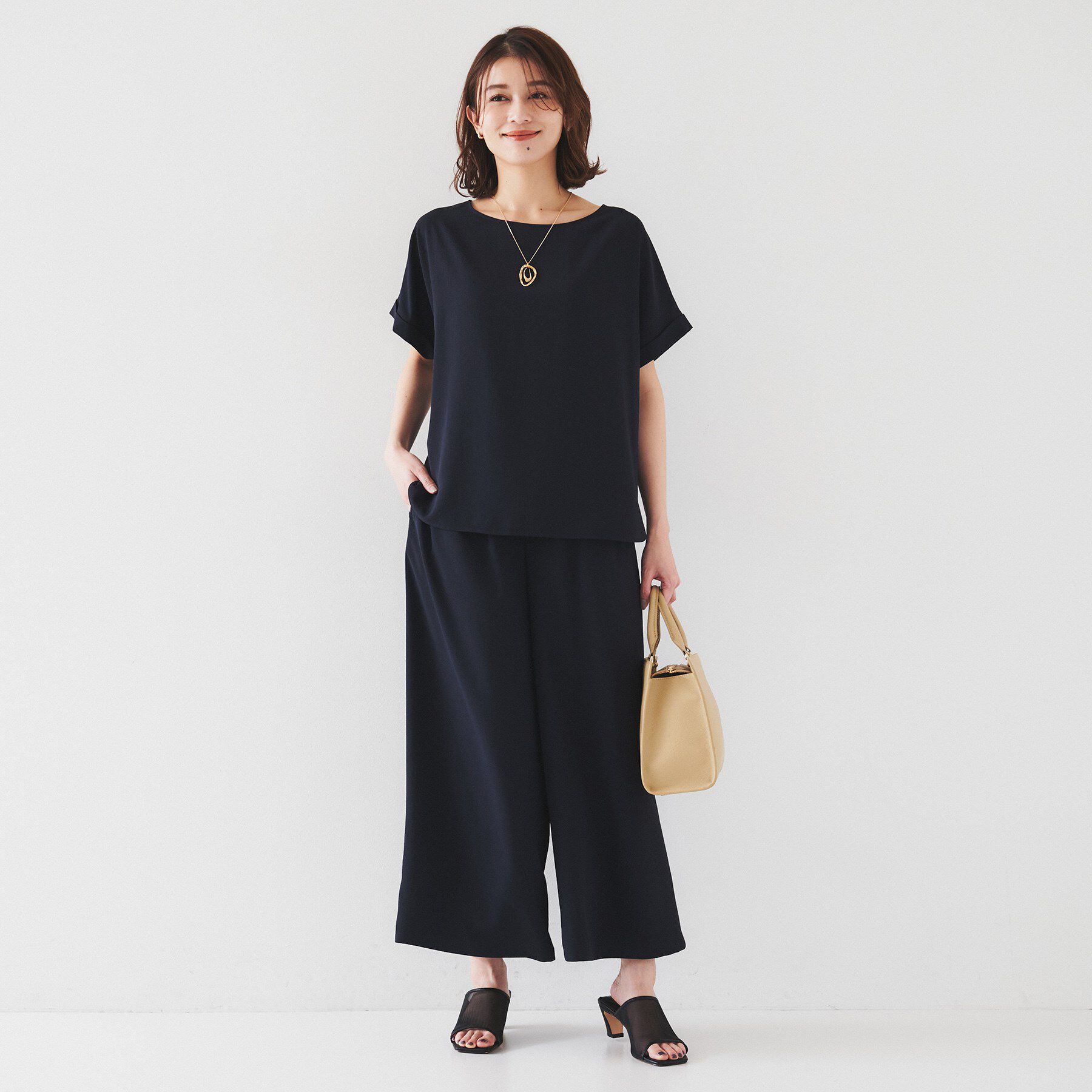 UNTITLED「【セットアップ可/接触冷感/イージーケア】リラクミスト　2WAYブラウス」|シャツ・ブラウス|