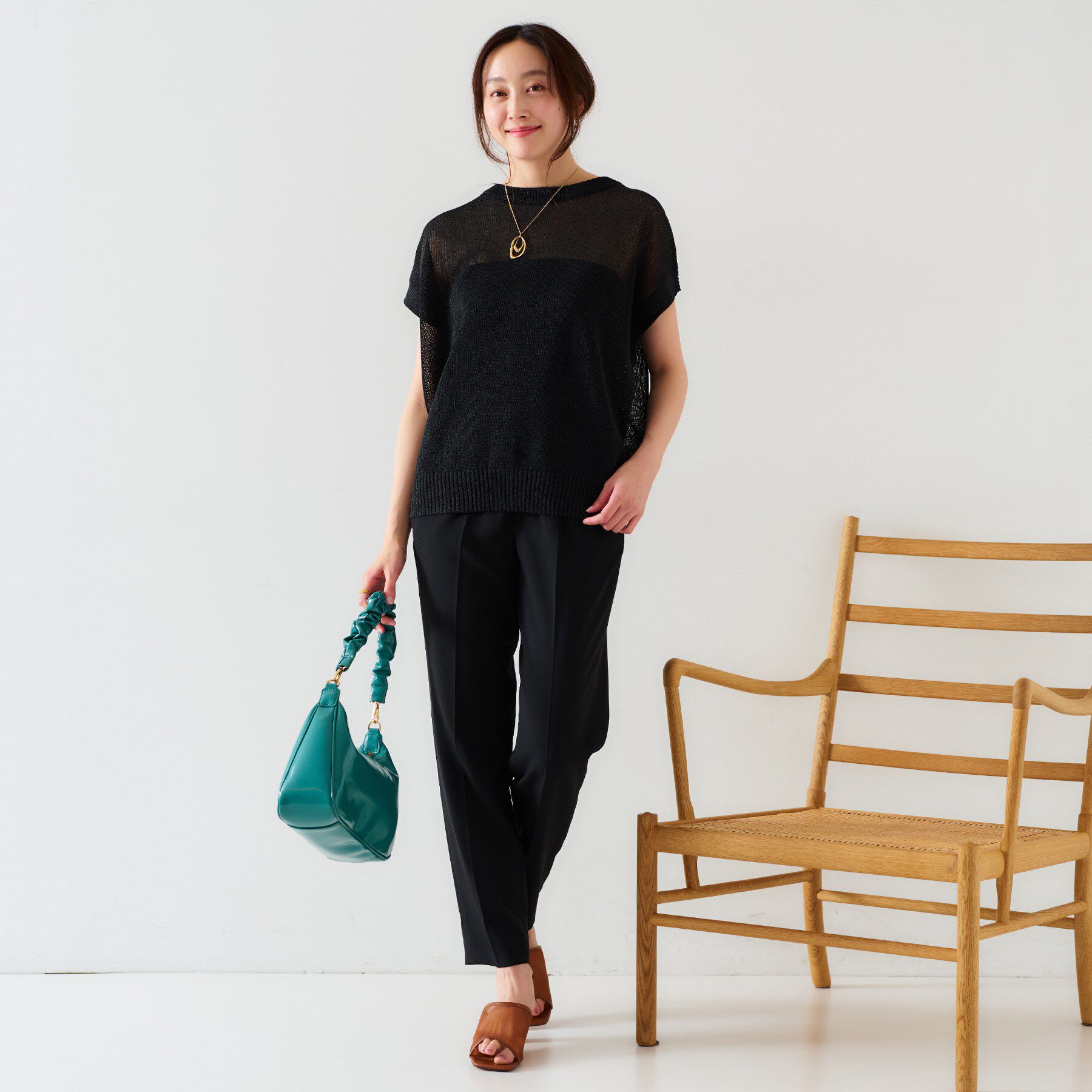 UNTITLED「【前後2WAY/清涼感】コクーンシルエット プルオーバーニット」|ニット・セーター|