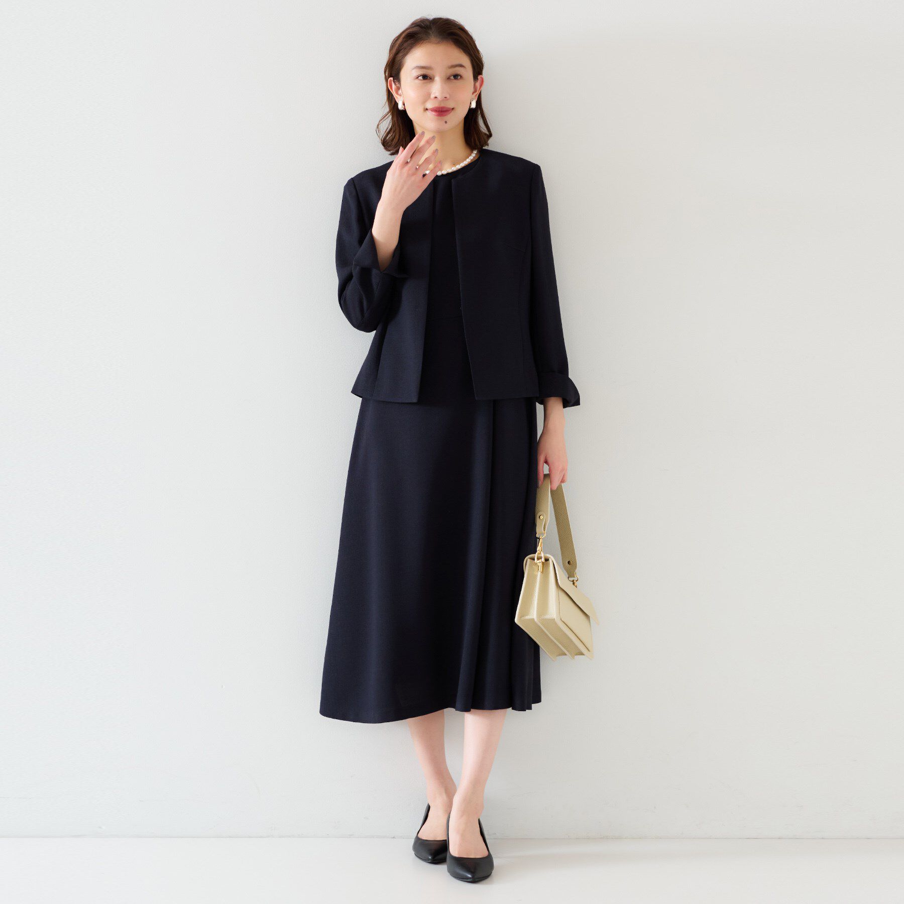 UNTITLED「【セットアップ可/短丈】ドライタッチジャケット」|ノーカラージャケット|