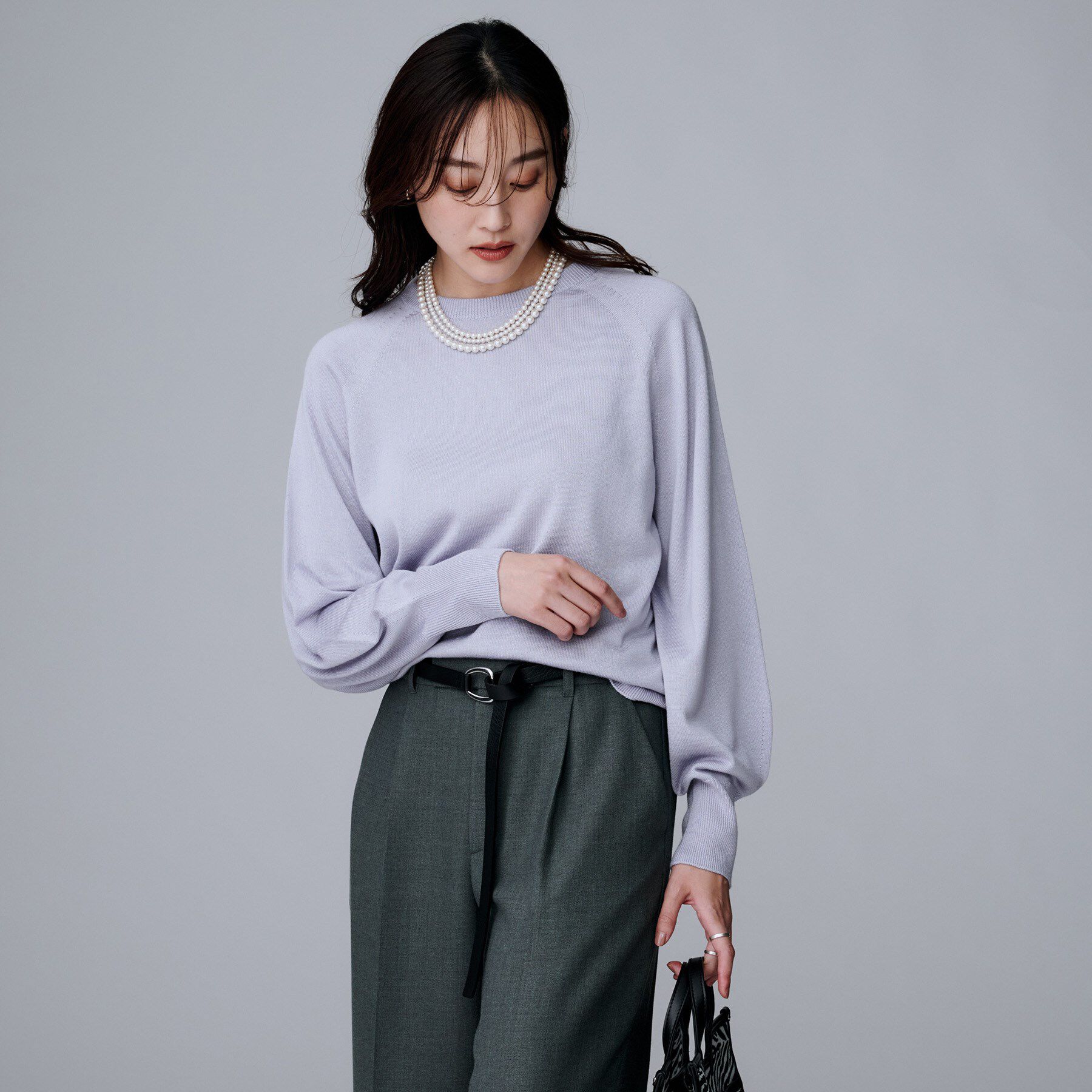 UNTITLED「【8色展開／コンパクト丈】レーヨン混 コクーンニット」|ニット・セーター|