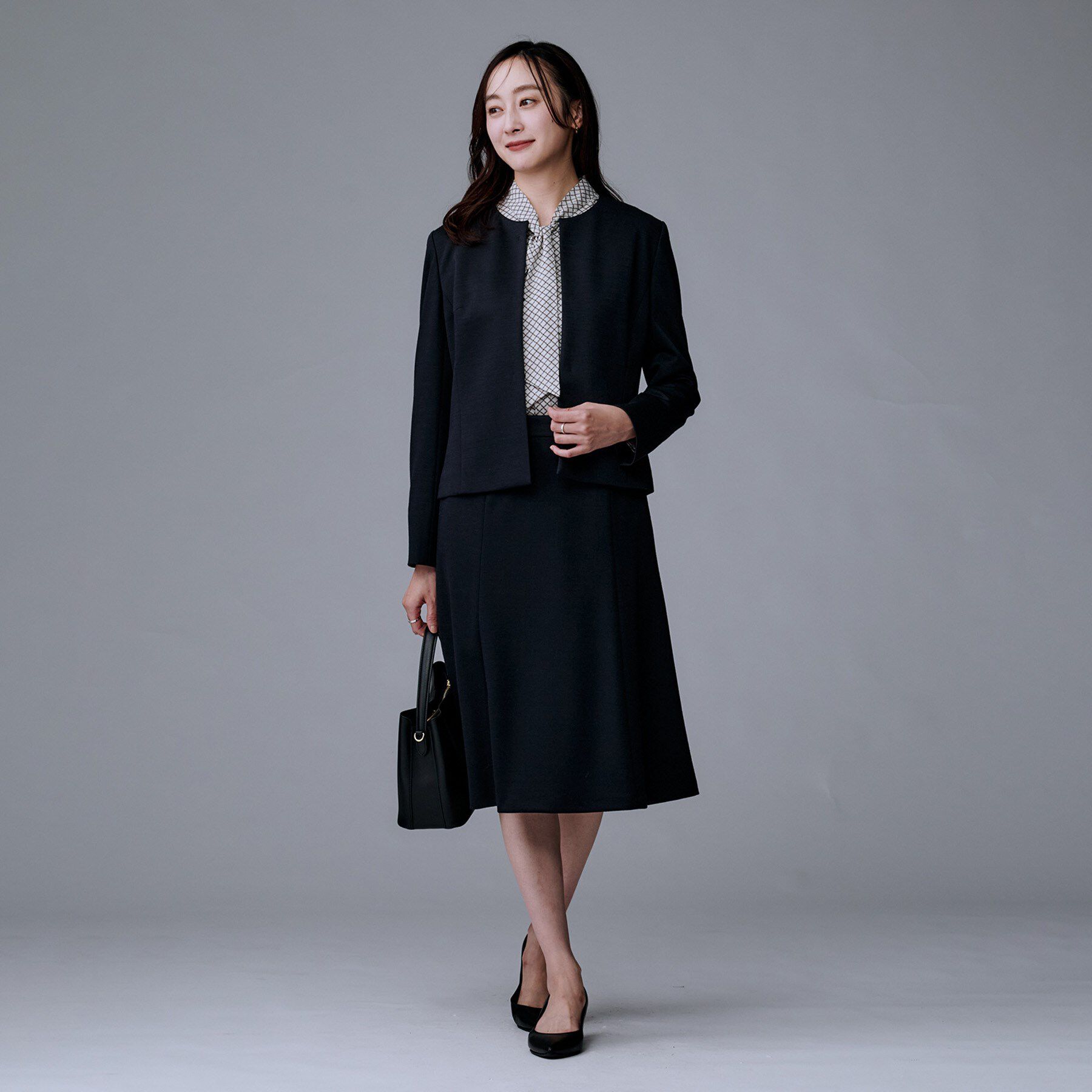 UNTITLED「【洗えるスーツ/ストレッチ】ウール混ジャージ ノーカラージャケット」|ノーカラージャケット|