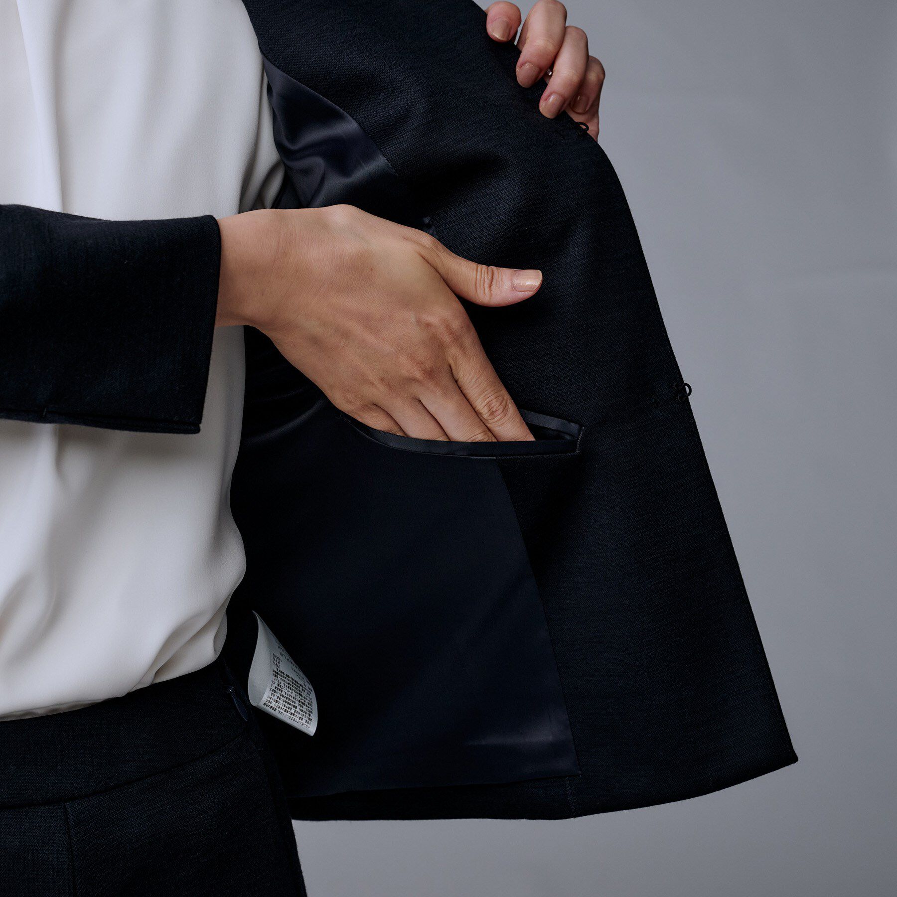 UNTITLED「【洗えるスーツ/ストレッチ】ウール混ジャージ ノーカラージャケット」|ノーカラージャケット|