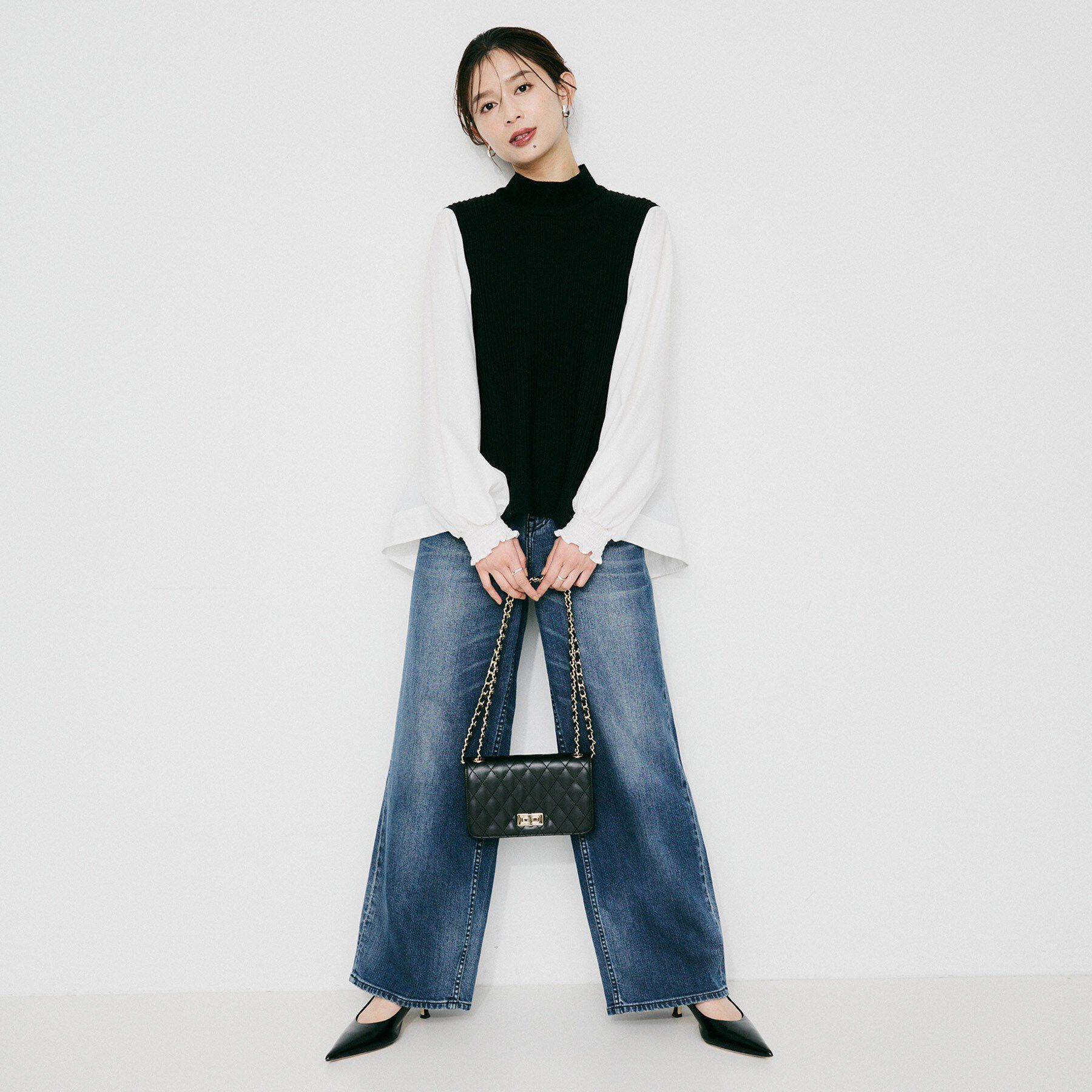 UNTITLED「【TORRAZZO DONNA】ニット&times;ファブリック ハイブリッドブラウス」|シャツ・ブラウス|