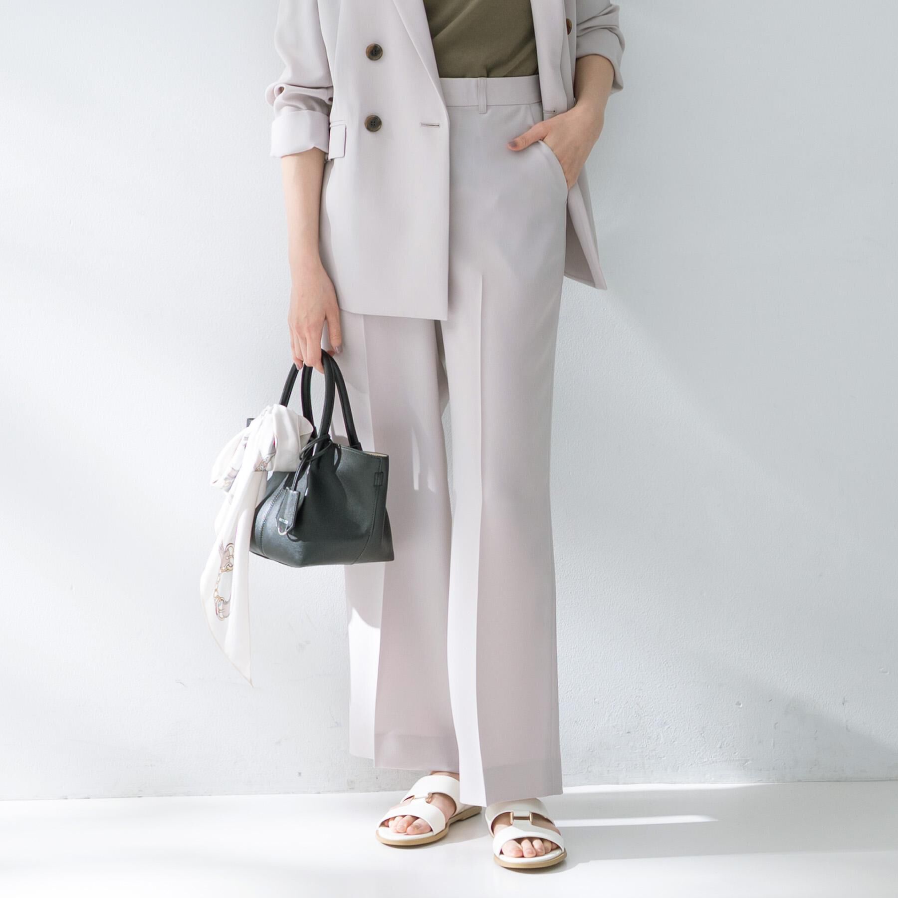 UNTITLED「【接触冷感/UV/セットアップ可】エアリー ワイドパンツ」|その他|グレージュ(050)