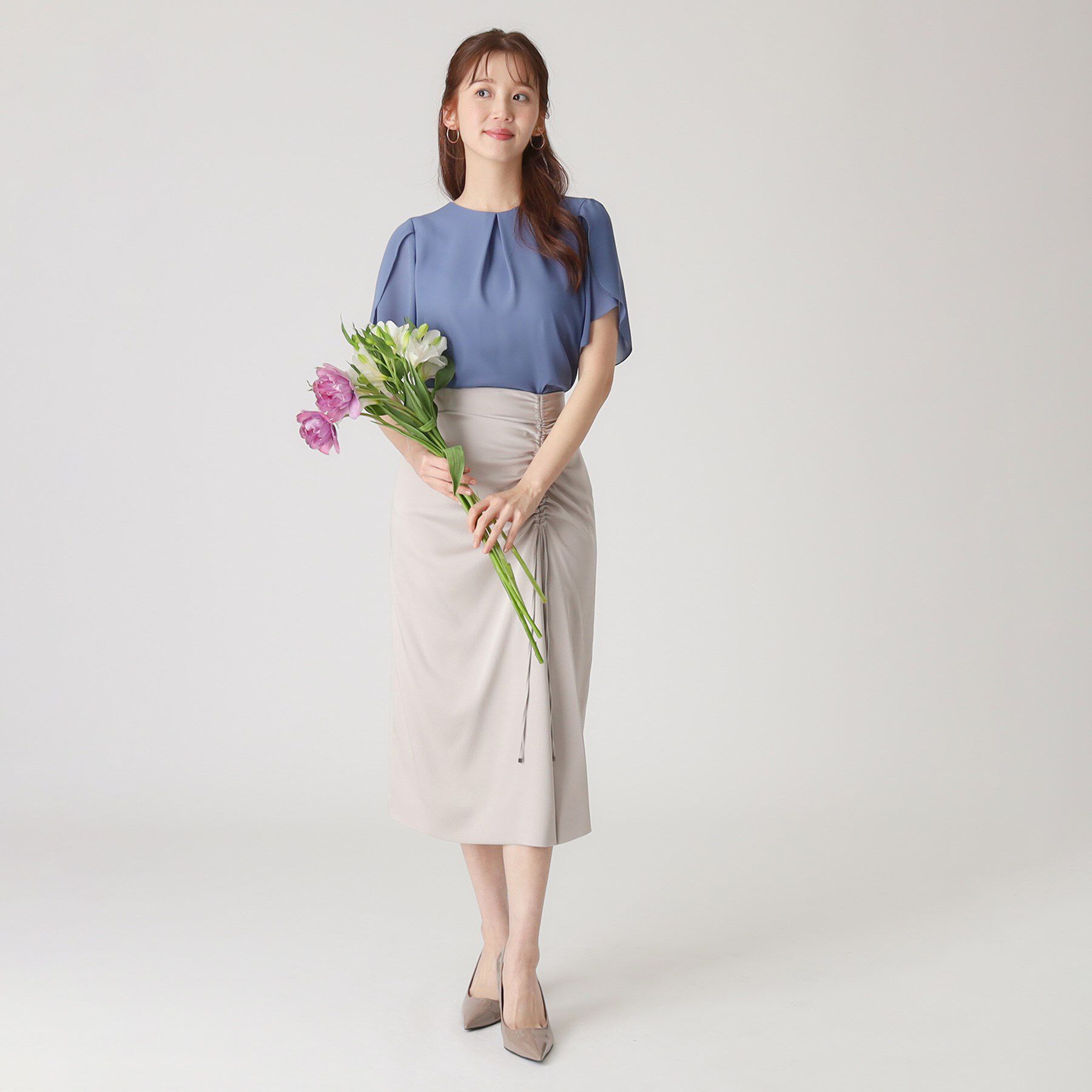 COUP DE CHANCE「【洗える／日本製】チューリップ袖ブラウス」|シャツ・ブラウス|