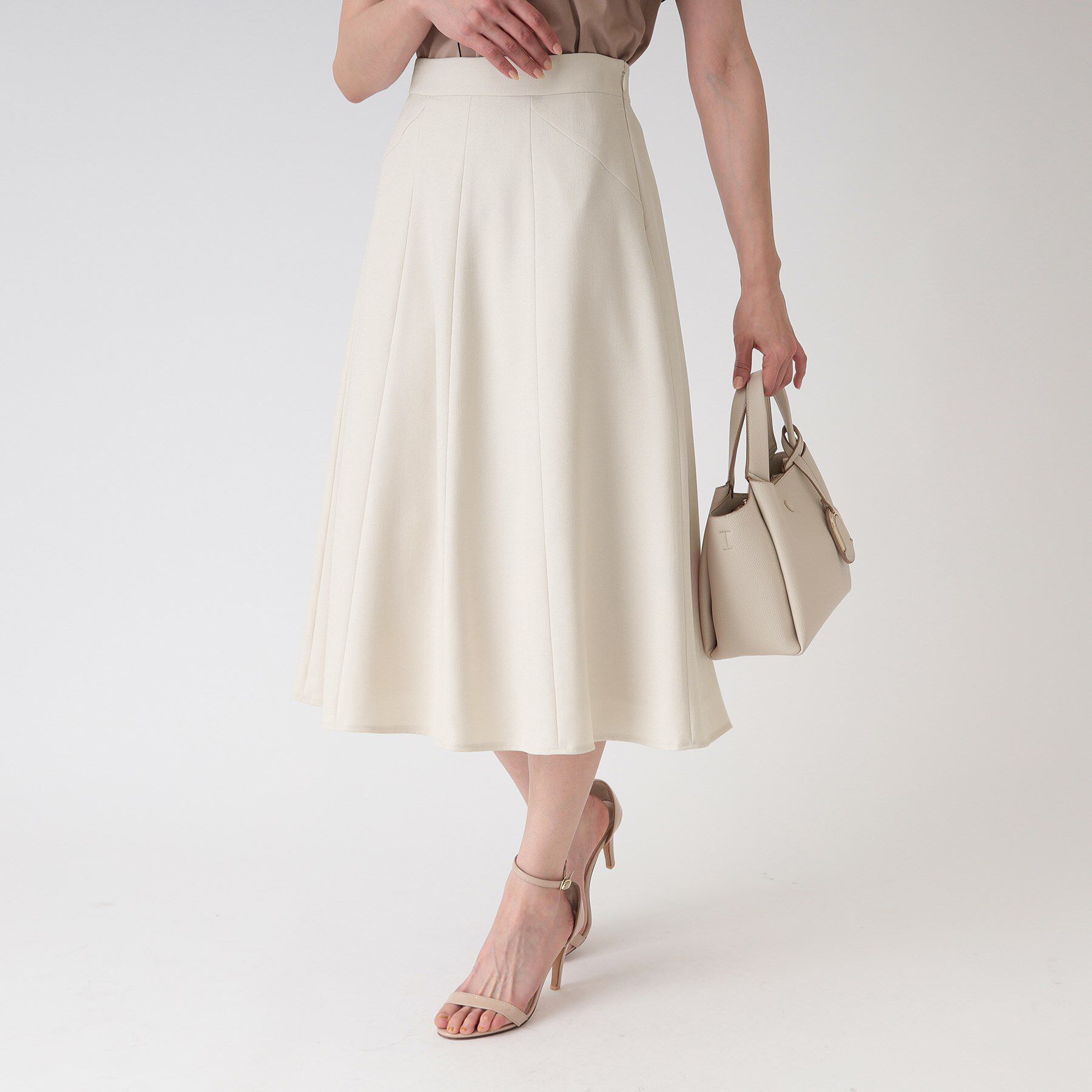 COUP DE CHANCE「【洗える／日本製】フレアスカート」|スカート|グレージュ(050)