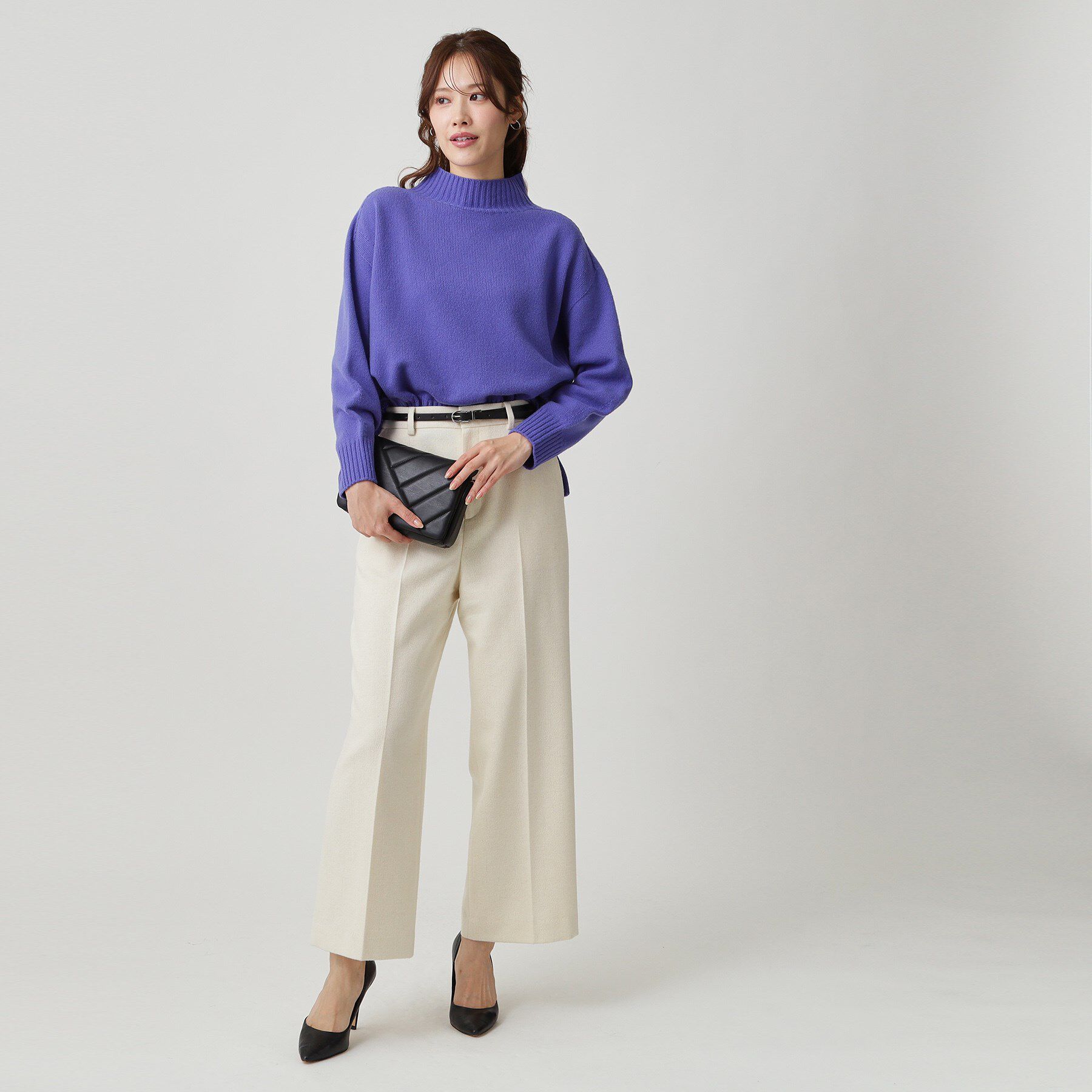 COUP DE CHANCE「【手洗い可／日本製／カシミヤ混】ミドルゲージのハイネックニットトップス」|ニット・セーター|