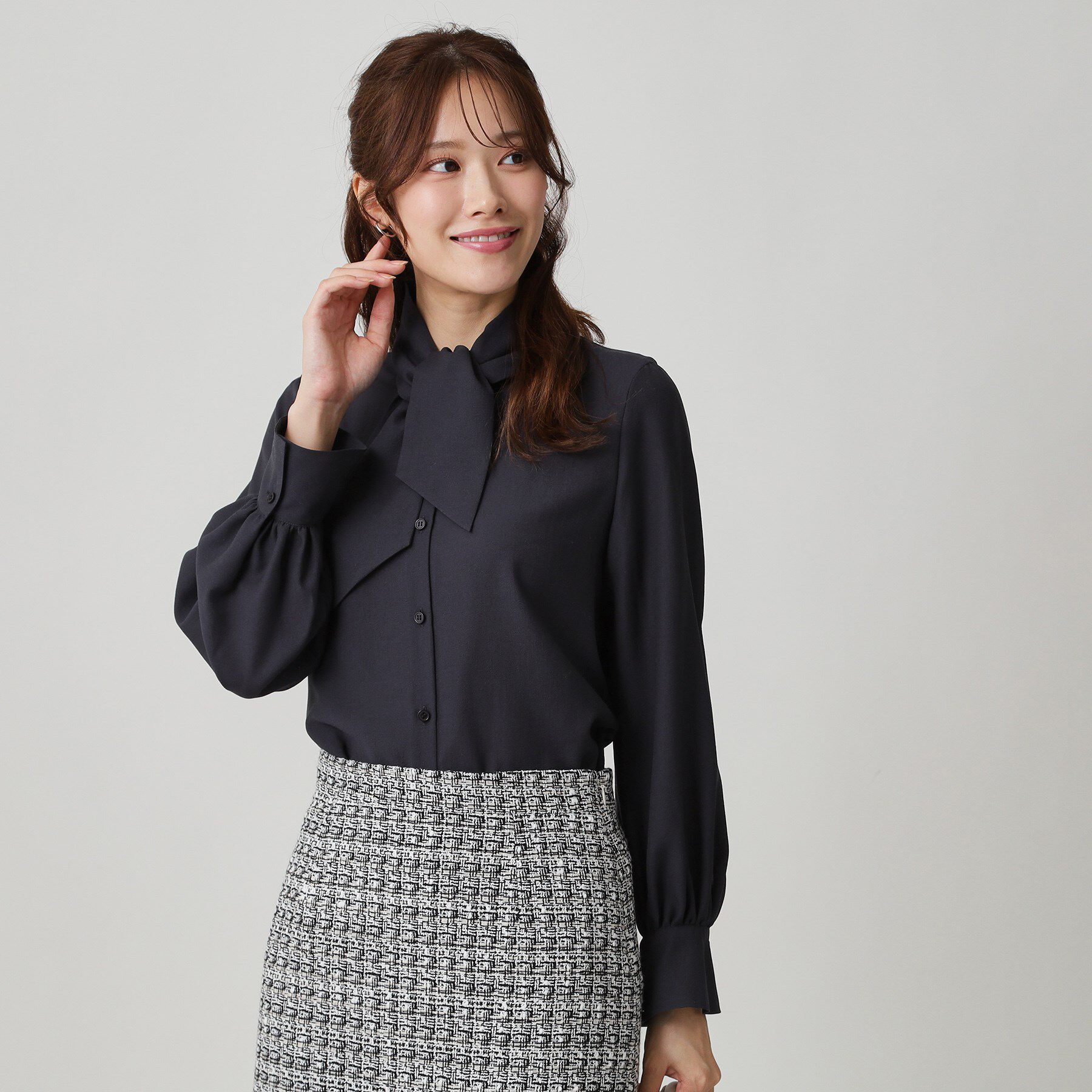 COUP DE CHANCE「【手洗い可／日本製】シアーリボンブラウス」|シャツ・ブラウス|