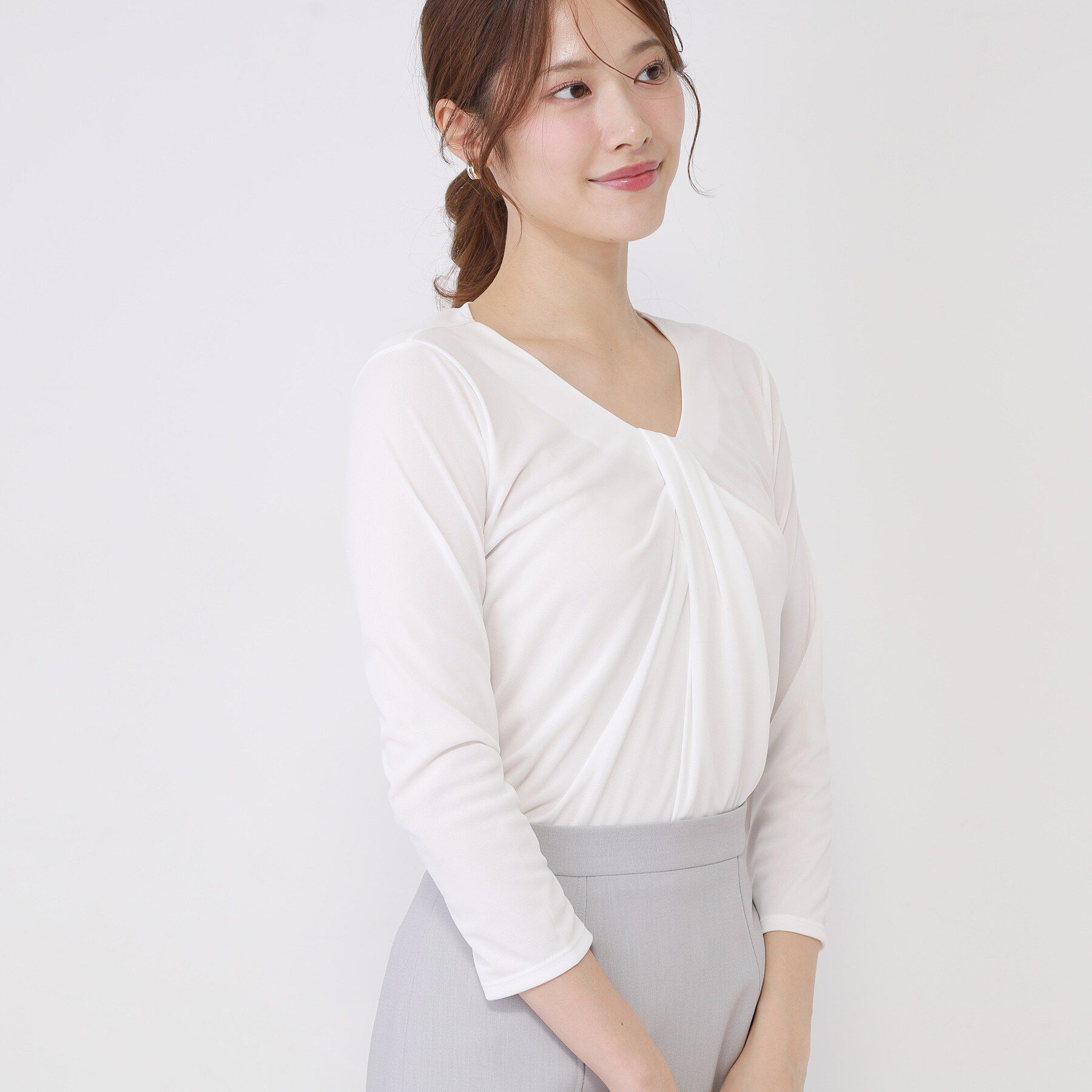 COUP DE CHANCE「【手洗い可／日本製／7分袖】しなやかな落ち感のカットソー」|Tシャツ・カットソー|