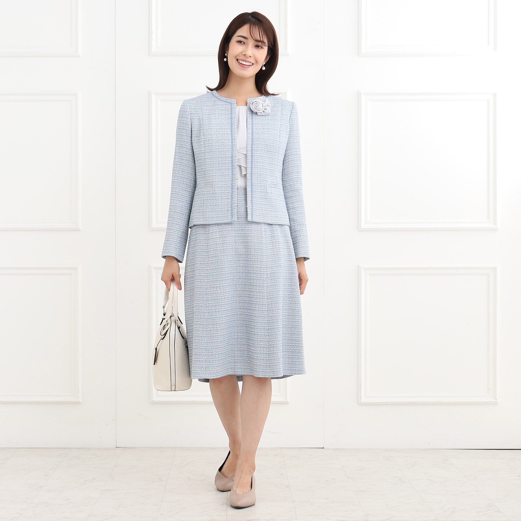 Reflect「【夏SALE／フォーマル/マシンウォッシュ可】フロントラッフルディティールブラウス」|シャツ・ブラウス|