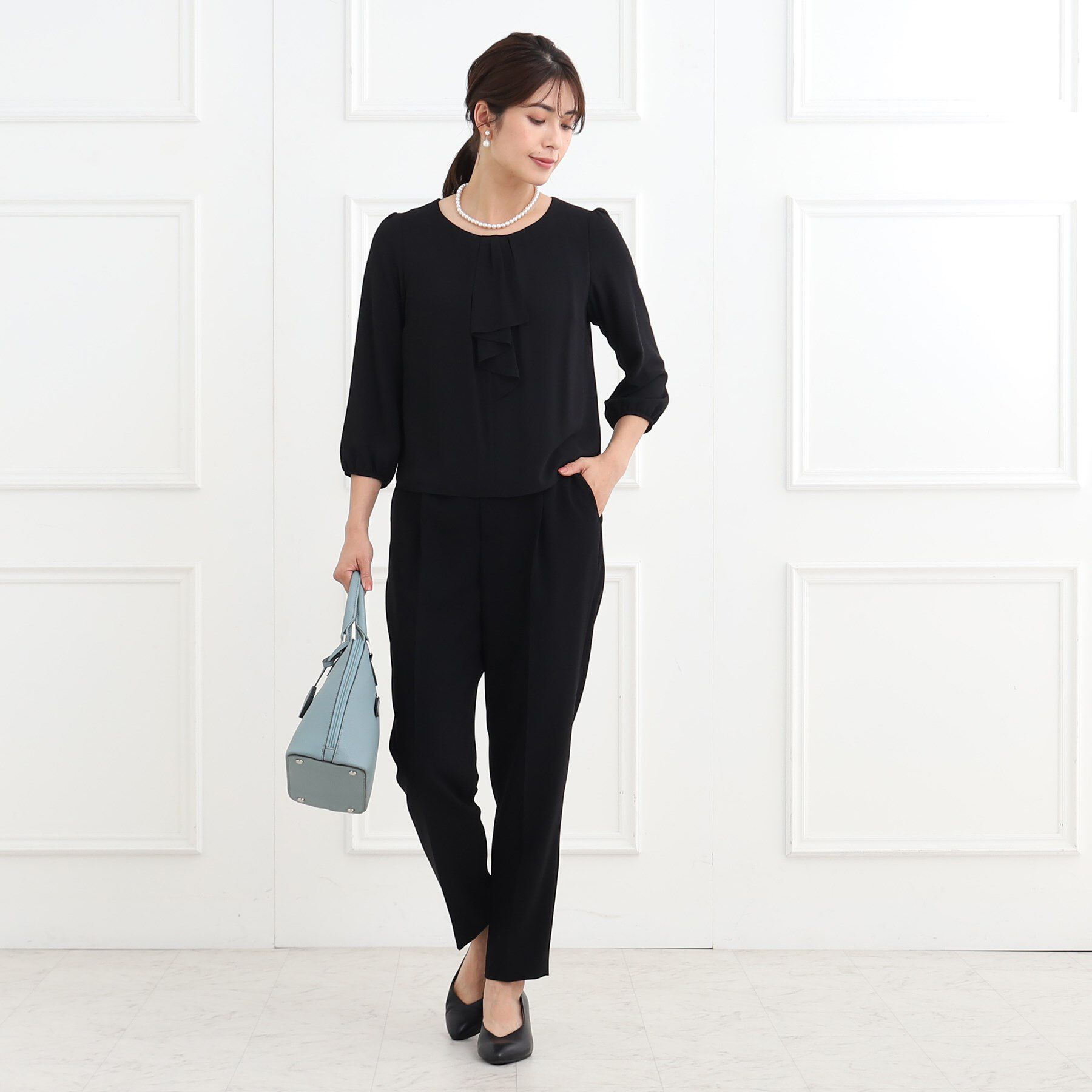 Reflect「【夏SALE／フォーマル/マシンウォッシュ可】フロントラッフルディティールブラウス」|シャツ・ブラウス|