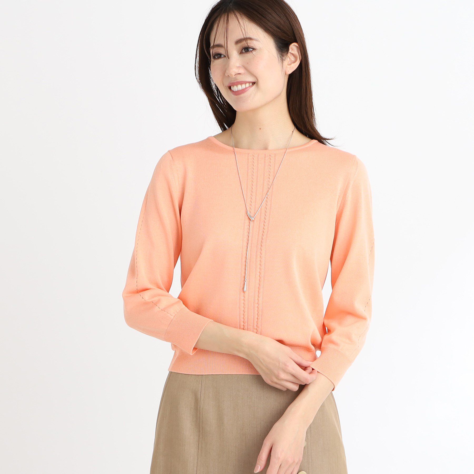 Reflect「【夏SALE／WEB限定カラーあり／アンサンブル可】プルオーバーニット」|ニット・セーター|オレンジ(065)