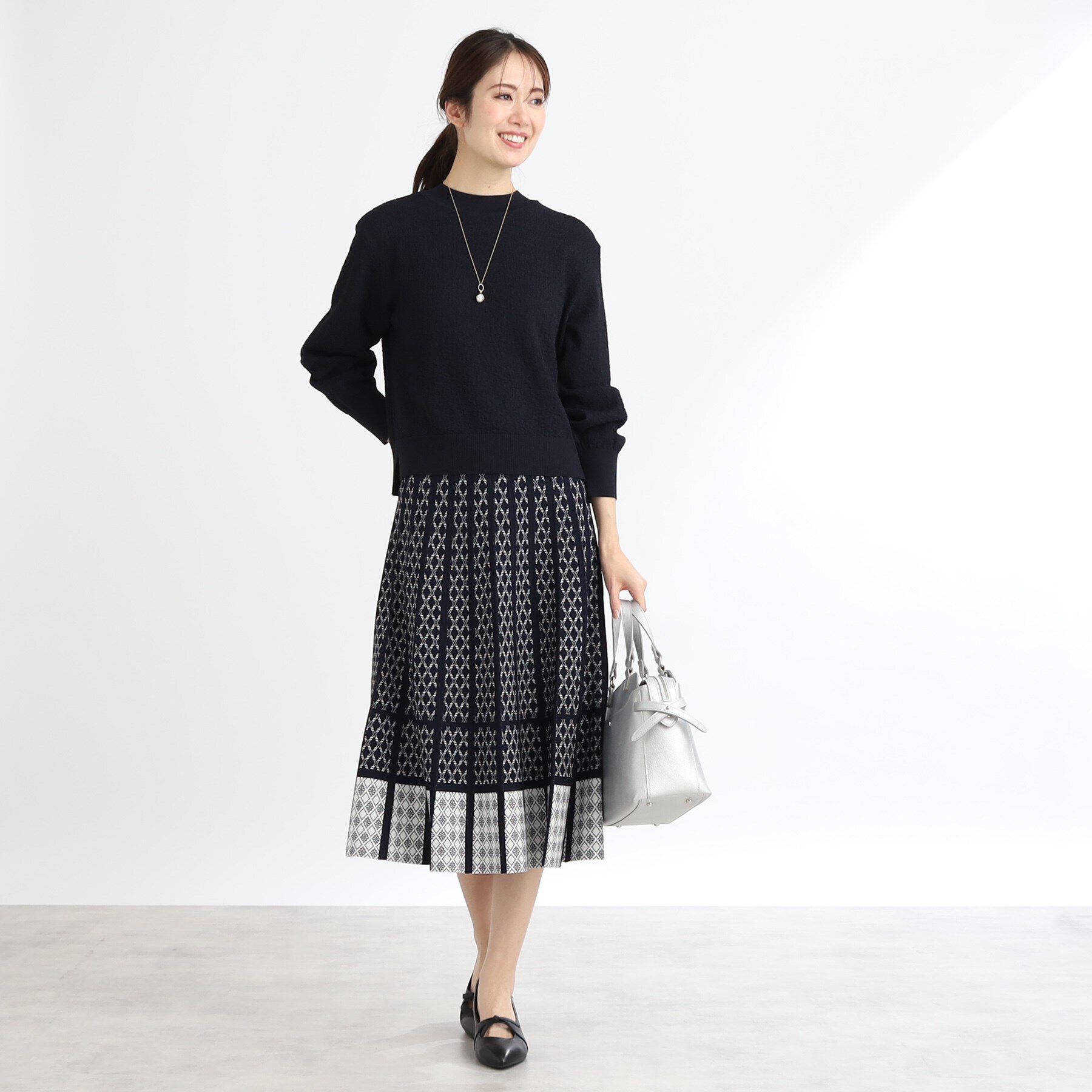 Reflect「プチハイネックジャカードニット」|ニット・セーター|