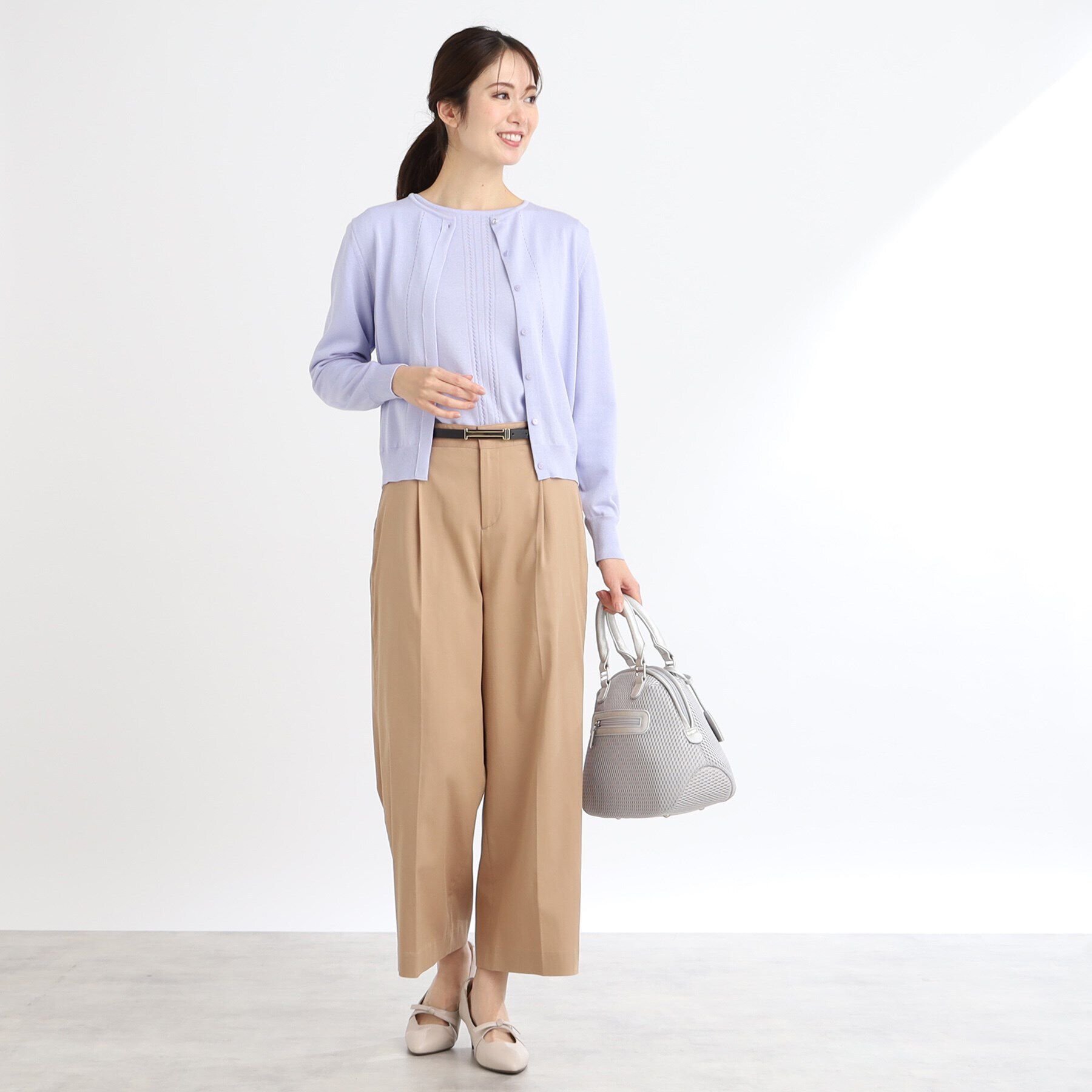 Reflect「【WEB限定カラーあり／アンサンブル可】比翼仕立てニットカーディガン」|カーディガン|