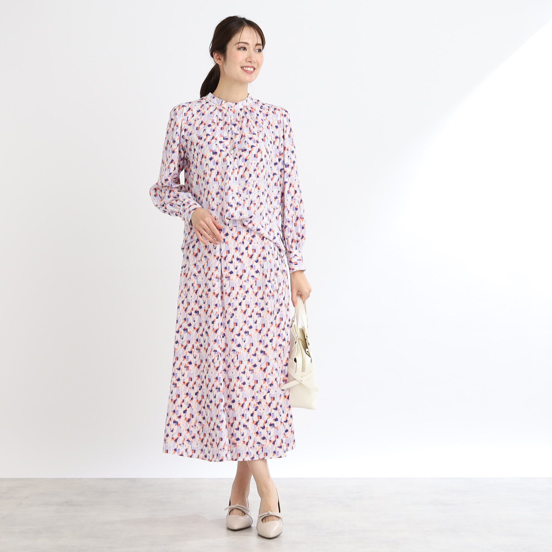 Reflect「【マシンウォッシュ可／セットアップ可】フリュイドプリントスカート」|スカート|