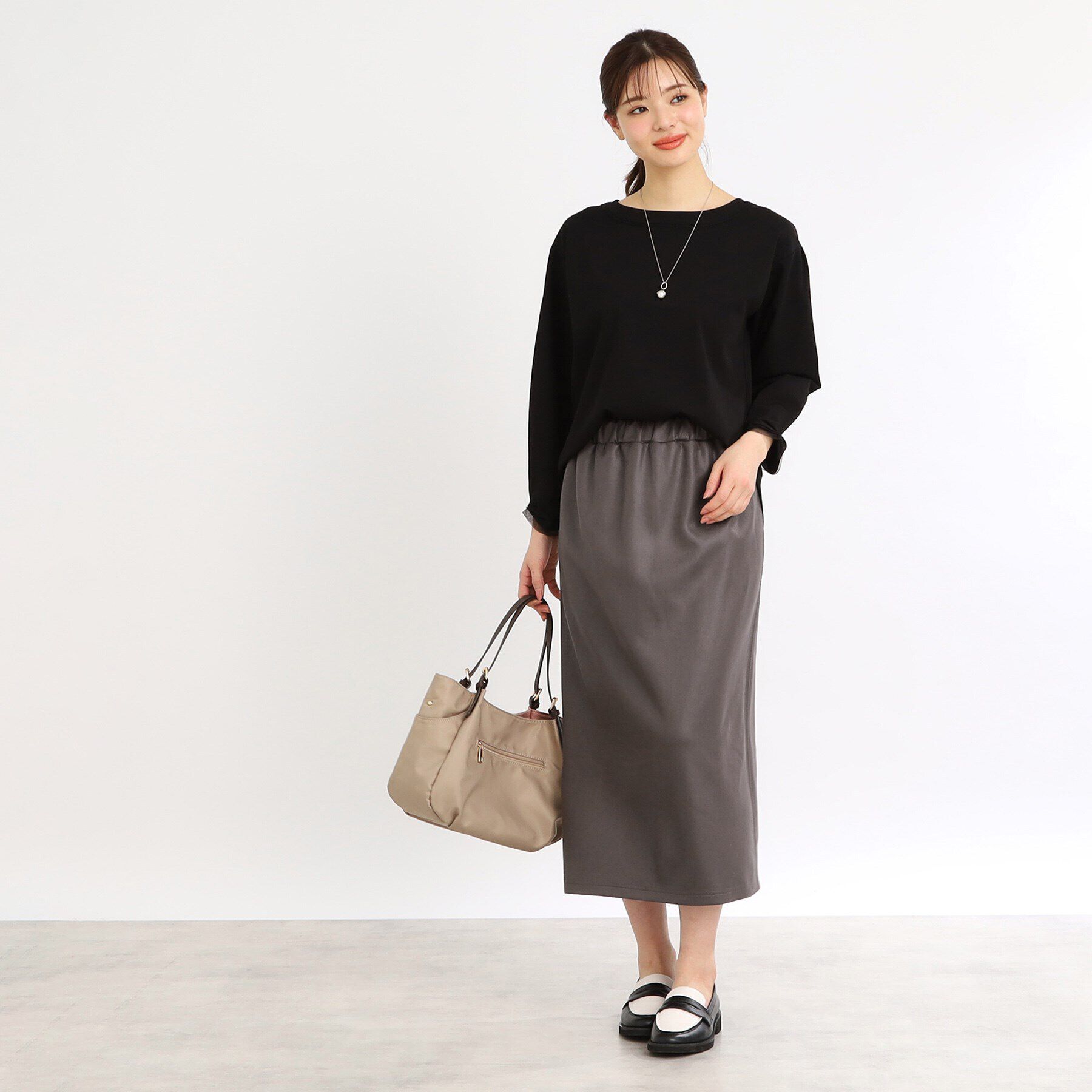 Reflect「【手洗い可／ウエスト総ゴム／細見え】リラクシータイトスカート」|スカート|