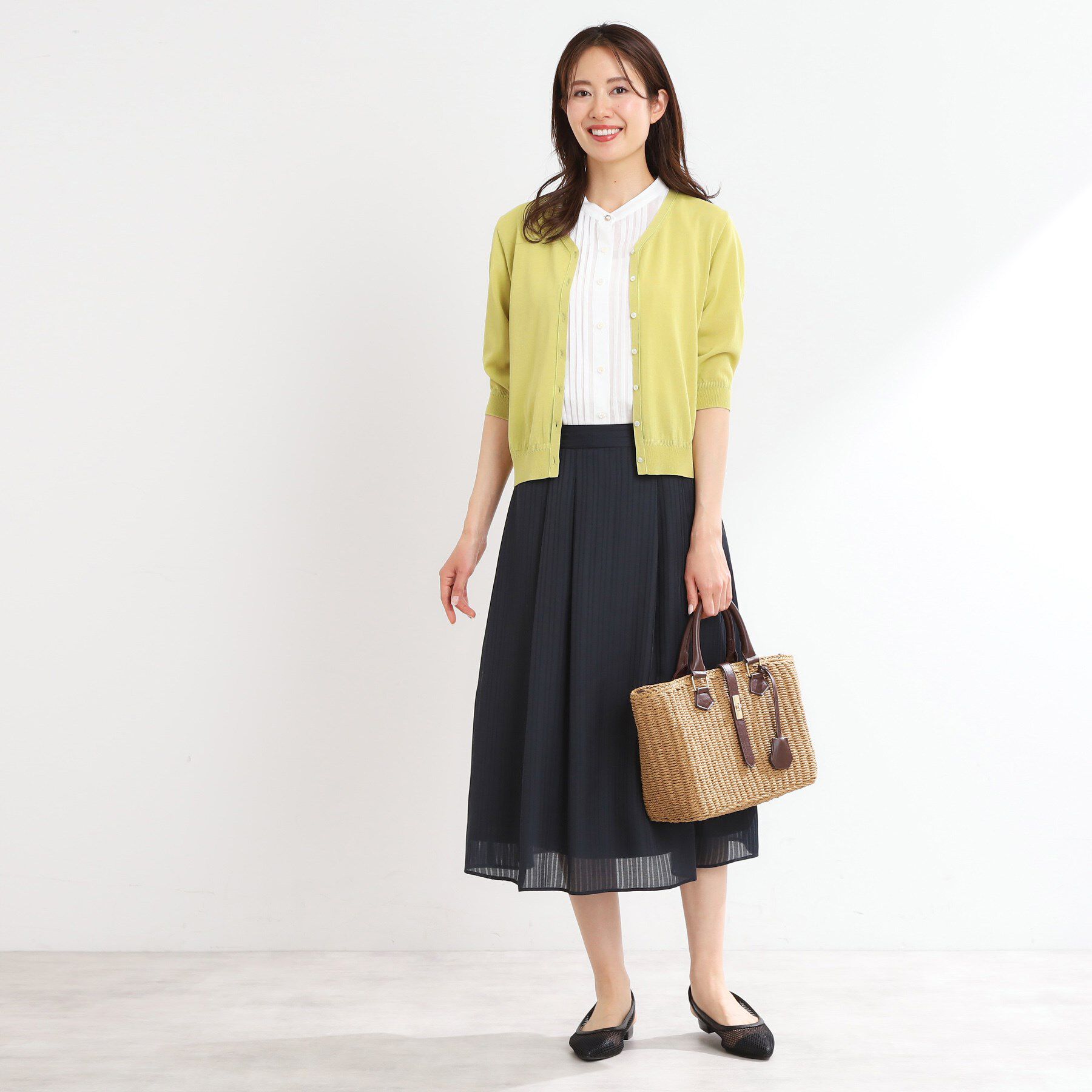 Reflect「【WEB先行カラーあり／手洗い可】六分袖カーディガン」|カーディガン|