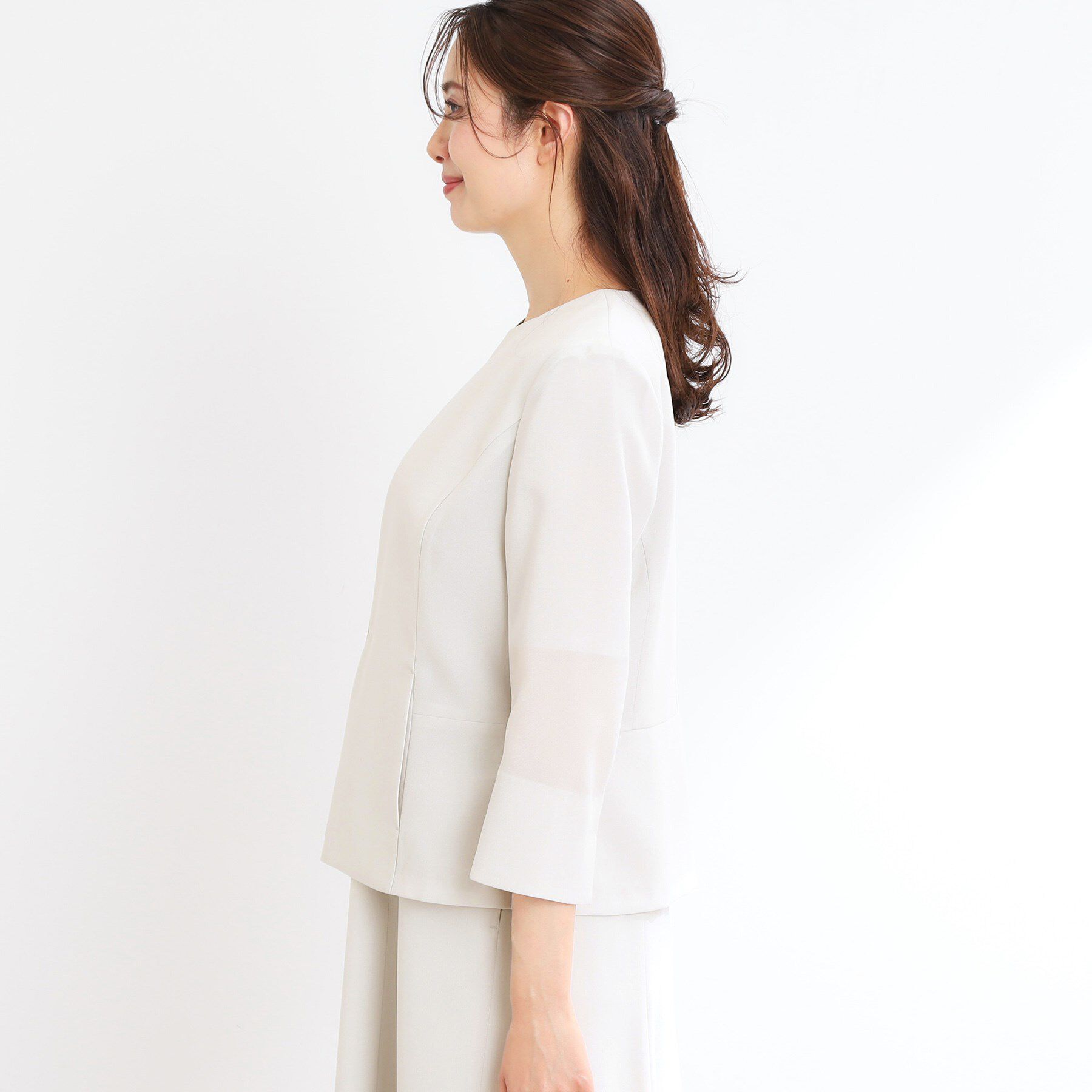 Reflect「【接触冷感／洗える／吸水速乾／夏のオケージョンに／セットアップ可】ノーカラージャケット」|ノーカラージャケット|