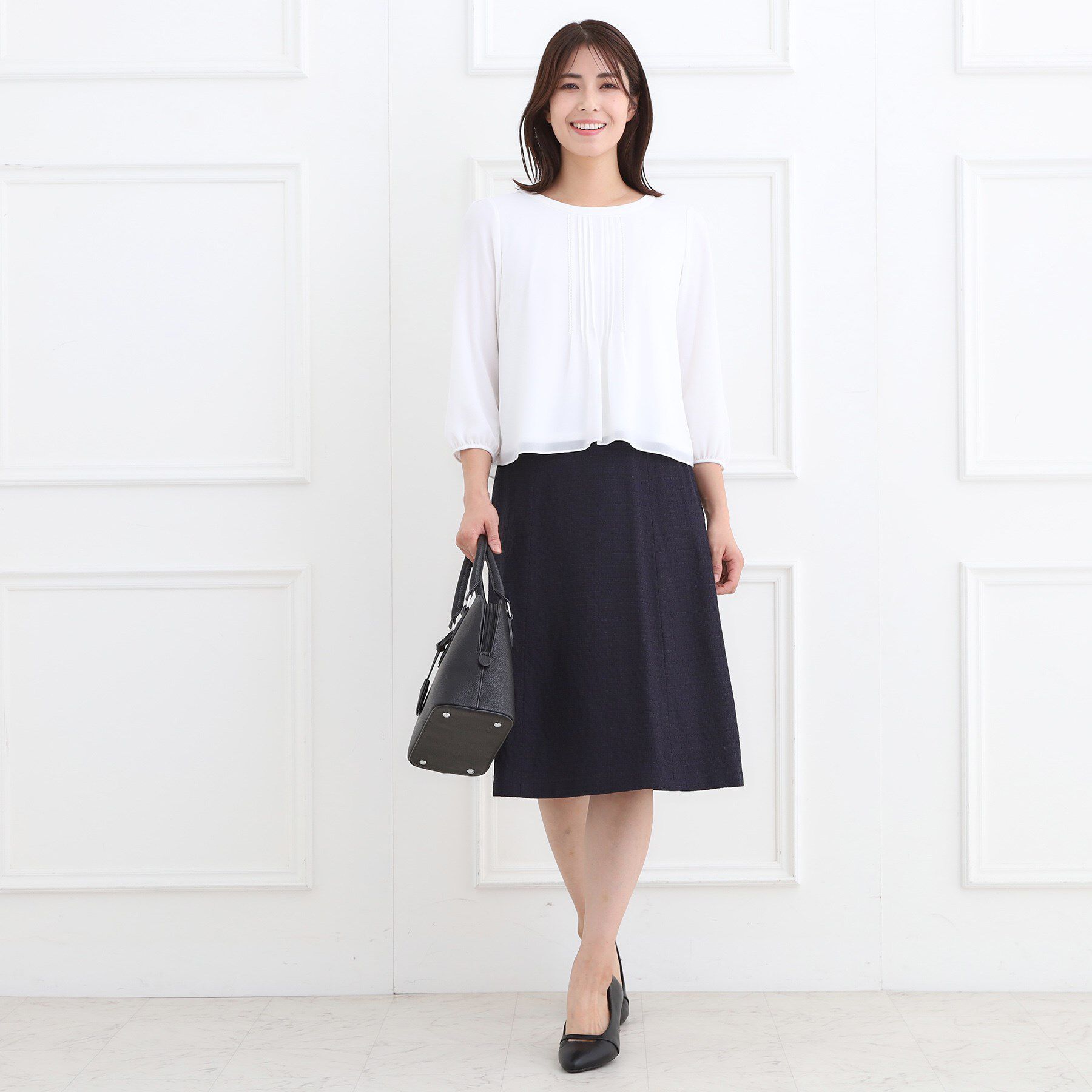 Reflect「【お仕事に◎】ピンタック&times;スカラレースブラウス」|シャツ・ブラウス|