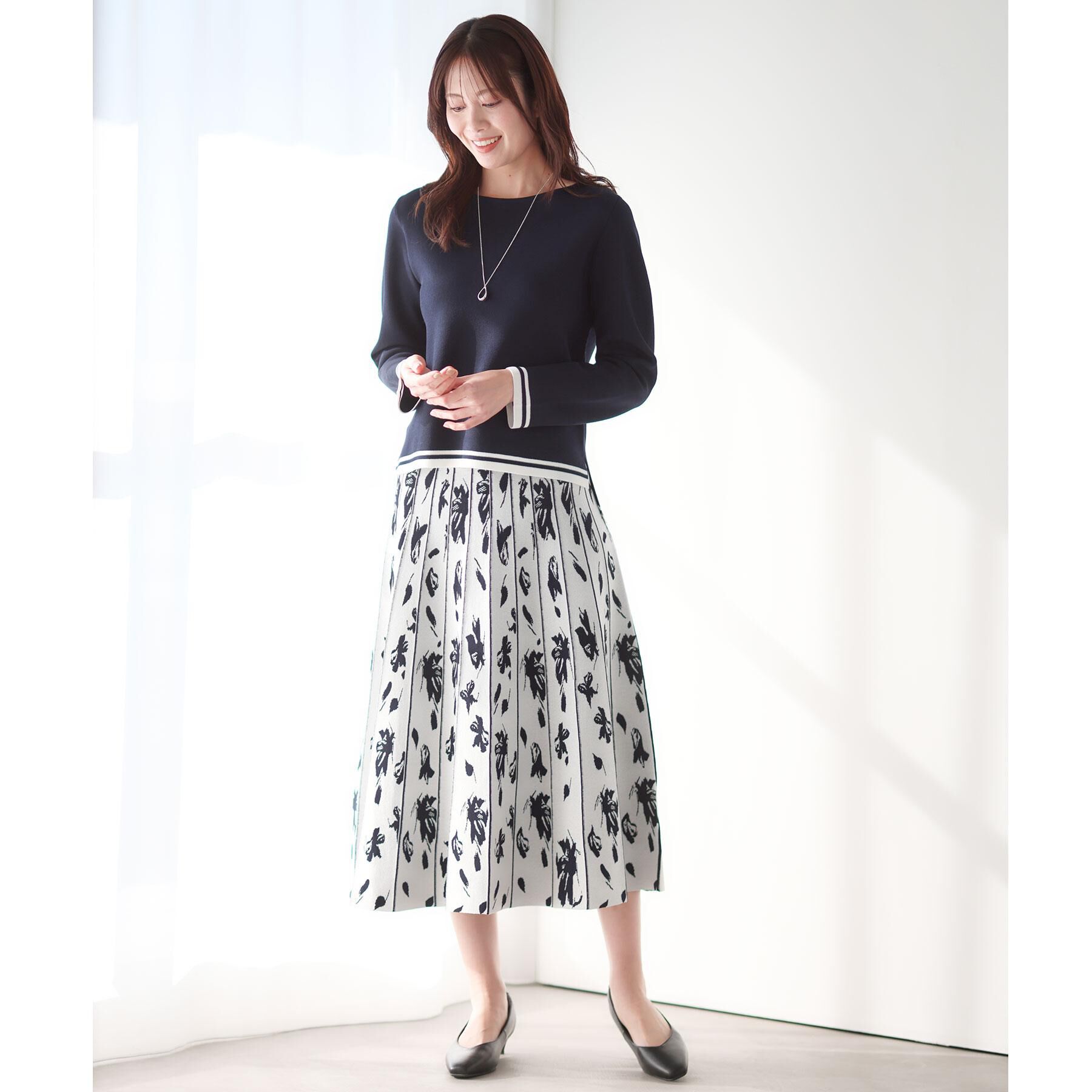 Reflect「【セットアップ可】ダブルジャカードニットプルオーバー」|ニット・セーター|